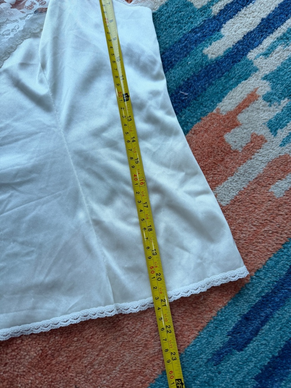 vassarette Ivory Satin Lace-Trim Camisole - Picture 6 of 8
